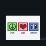 平和 愛 放射線学 かわいい放射線技師 カード<br><div class="desc">平和のサイン、ハート、X線の画像。放射線技師のためのかわいいカード。平和 愛 放射線学 カード。</div>