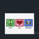 平和 愛 放射線学 かわいい放射線科医 カード<br><div class="desc">平和のサイン、ハート、X線画像。放射線科医にぴったりのかわいいカード。平和 愛 放射線学 カード。</div>