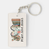 平和、愛、書籍 キーホルダー (裏面)