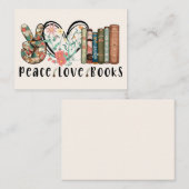 平和、愛、書籍 ノートカード (正面/裏面)