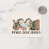 平和、愛、書籍 ノートカード (正面/裏面インサイチュ)