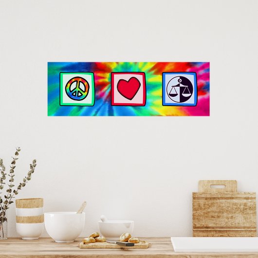 平和、愛、正義 ポスター (キッチン)