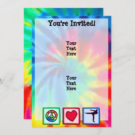 平和、愛、武術芸術 招待状 (正面/裏面)