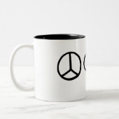 平和、愛、犬 ツートーンマグカップ (左)