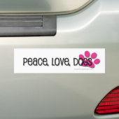 平和、愛、犬 バンパーステッカー (車上)
