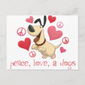 平和、愛、犬 ポストカード (正面)