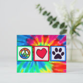 平和、愛、犬、ポープリント ポストカード (スタンド正面)