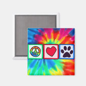 平和、愛、犬、ポープリント マグネット (正面/裏面)