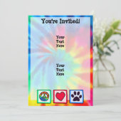 平和、愛、犬、ポープリント 招待状 (スタンド正面)