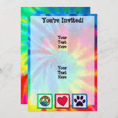 平和、愛、犬、ポープリント 招待状 (正面/裏面)