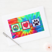 平和、愛、犬、ポープリント 長方形シール (封筒)