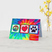 平和、愛、犬; Pawprint カード (黄色い花)