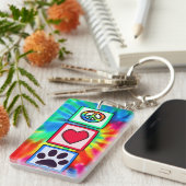 平和、愛、犬; Pawprint キーホルダー (正面右)