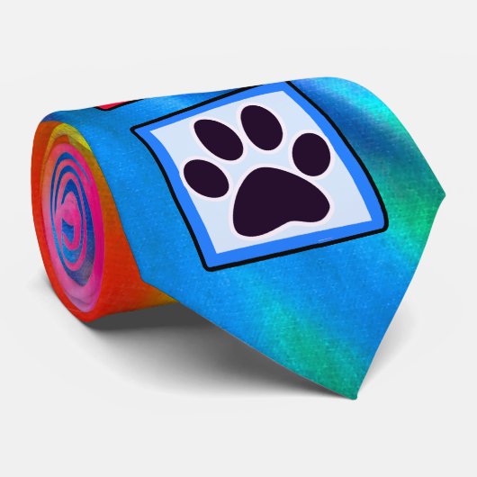 平和、愛、犬; Pawprint ネクタイ (ロール)