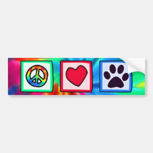 平和、愛、犬; Pawprint バンパーステッカー