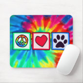 平和、愛、犬; Pawprint マウスパッド (マウス)