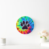 平和、愛、犬; Pawprint ラウンド壁時計 (ホーム)