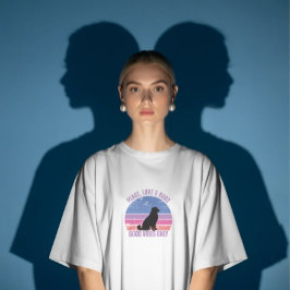 平和、愛、犬Tシャツ、レトロサンセットTシャツ Tシャツ