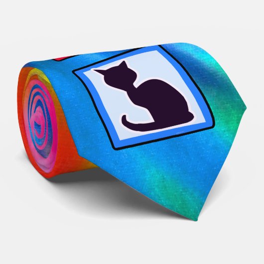 平和、愛、猫 ネクタイ (ロール)