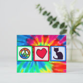 平和、愛、猫 ポストカード (スタンド正面)