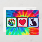 平和、愛、猫 ポストカード (正面/裏面)