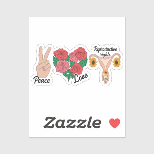 平和、愛、生殖権 | Pro-choice シール (シート)