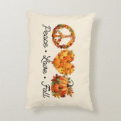 平和、愛、秋 – カボチャとコージー秋の雰囲気 アクセントクッション (裏面(縦))