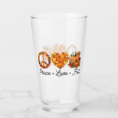 平和、愛、秋 – カボチャとコージー秋の雰囲気 タンブラーグラス (裏面)