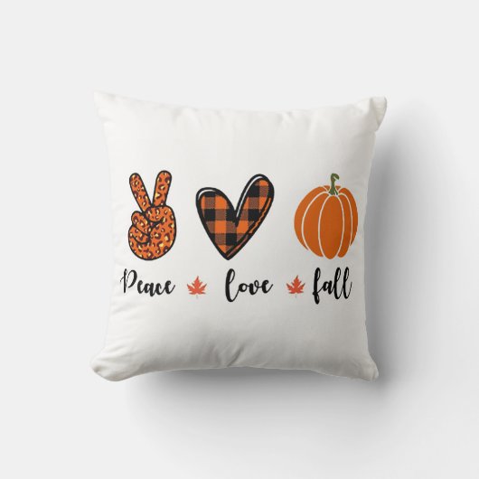 平和、愛、秋 クッション (正面)