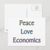 平和、愛、経済学 ポストカード (正面/裏面)