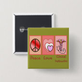 平和、愛、臨床インストラクターのギフト 缶バッジ (正面&裏面)