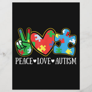 平和 愛 自閉症 パズル リボン 自閉症 Awareness チラシ