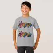 平和 愛 自閉症 Tシャツ (正面フル)