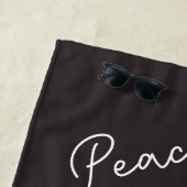 平和 愛 花の平和のサイン オーダーメイド ビーチタオル (インサイチュ)