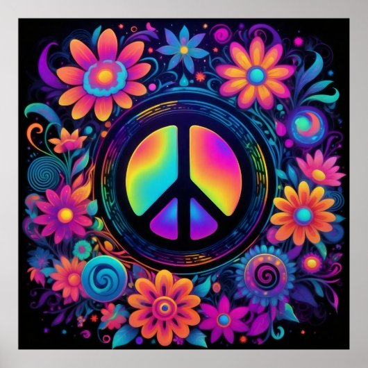 平和、愛、花 ポスター (正面)