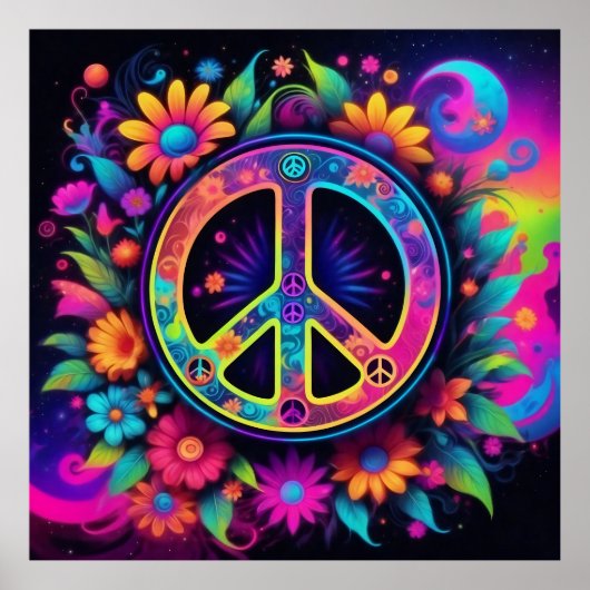 平和、愛、花 ポスター (正面)