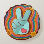 平和、愛、虹 ラウンドクッション (裏面)