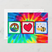 平和、愛、蜂 ポストカード (正面/裏面)