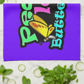 平和、愛、蝶; レトロ キッチンタオル (折り畳み)