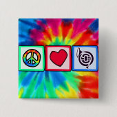 平和、愛、角 缶バッジ (正面)