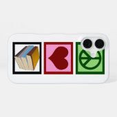 平和 愛 読書 iPhone 16ケース (裏面横)