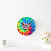 平和、愛、豚 ラウンド壁時計 (ホーム)