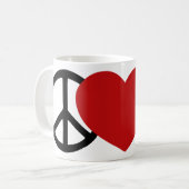 平和・愛・蹄 コーヒーマグカップ (正面左)