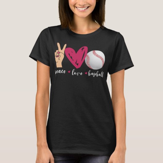平和 愛 野球 楽しい 野球 チーム 愛好家 Tシャツ (正面)