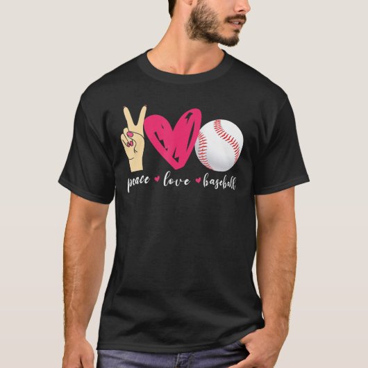 平和 愛 野球 野球ファン Tシャツ (正面)