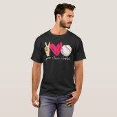 平和 愛 野球 野球ファン Tシャツ (正面フル)