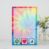 平和、愛、雪のスキー 便箋 (スタンド正面)