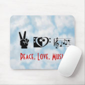 平和、愛、音楽 マウスパッド (マウス)