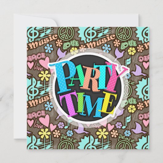 平和、愛、音楽 招待状 (正面)