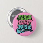 平和、愛、音楽 缶バッジ (正面&裏面)